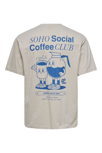 Fred Relaxed Fit Coffee Club Tee Silver Lining