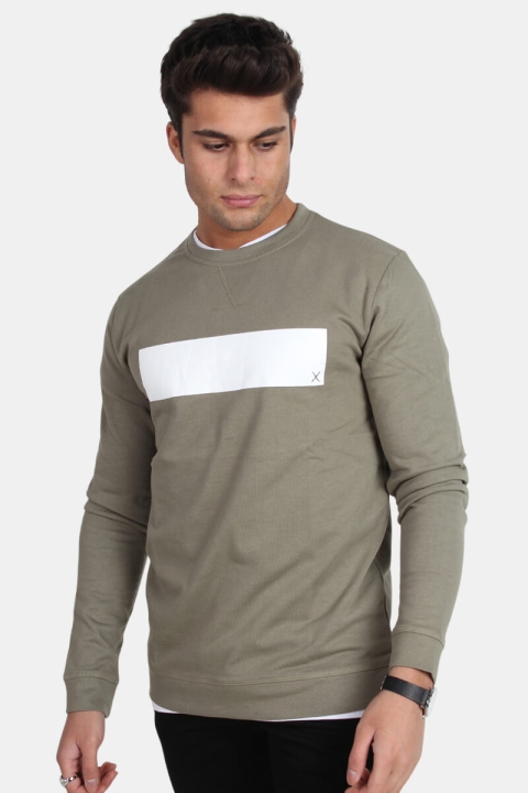 Clean Cut Logo Sweat Dusty Green