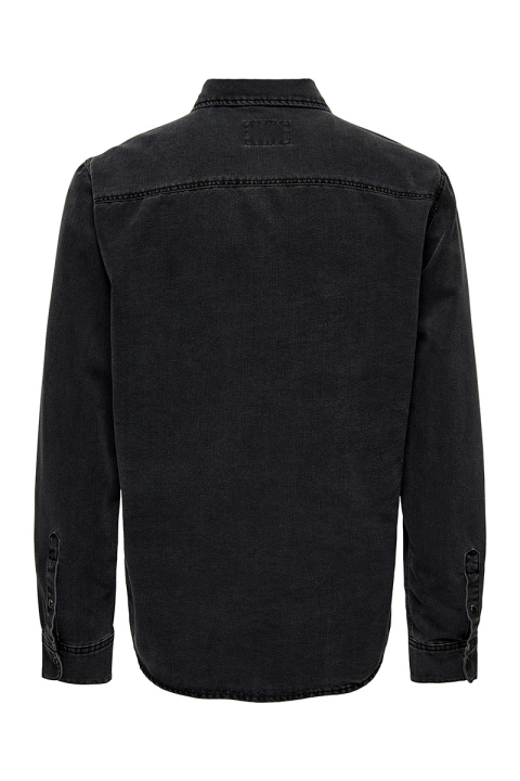 ONLY & SONS Bane Regular Fit Denim Shirt Dark Grey Denim