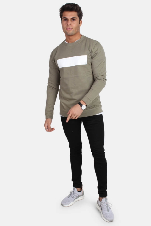 Clean Cut Logo Sweat Dusty Green