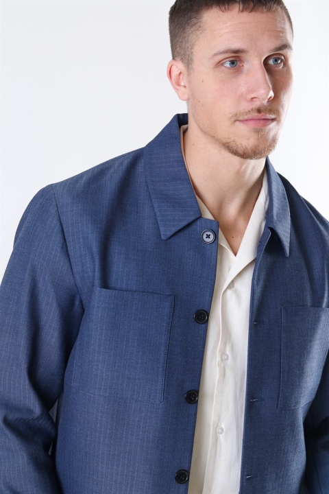 Les Deux Marseille Herringbone Jas Dark Navy