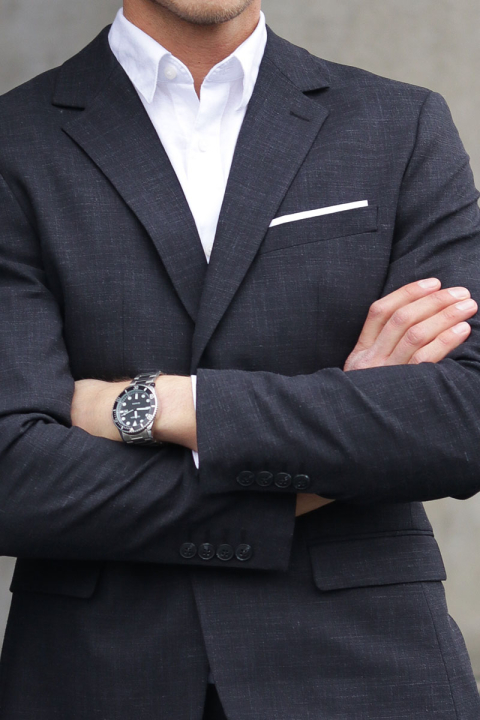 Selected SLHSLIM-OASIS LINEN BLZ NOOS Black