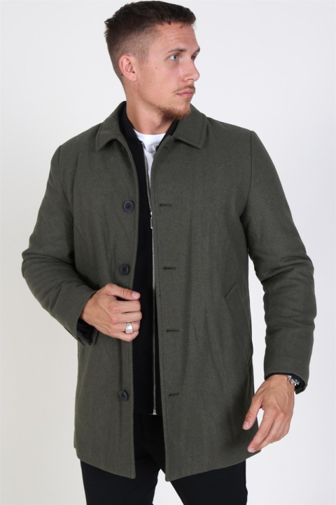 Clean Cut Halmstad Wollen Jas Dusty Green