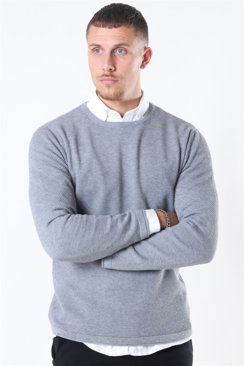 Only & Sons Panter Life Crew Breien Medium Grey Melange