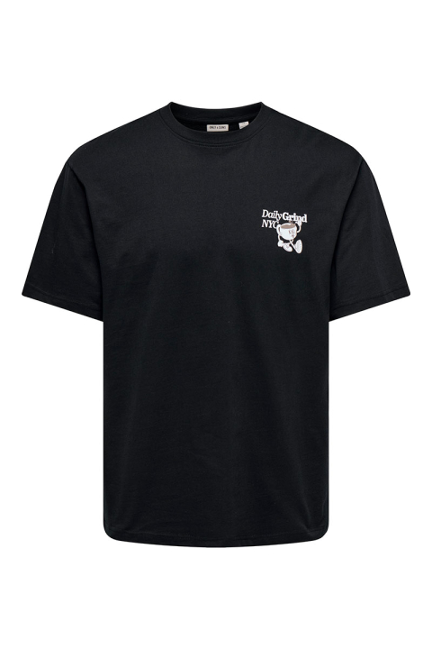 ONLY & SONS Fred Relaxed Fit Coffee Club Tee Black