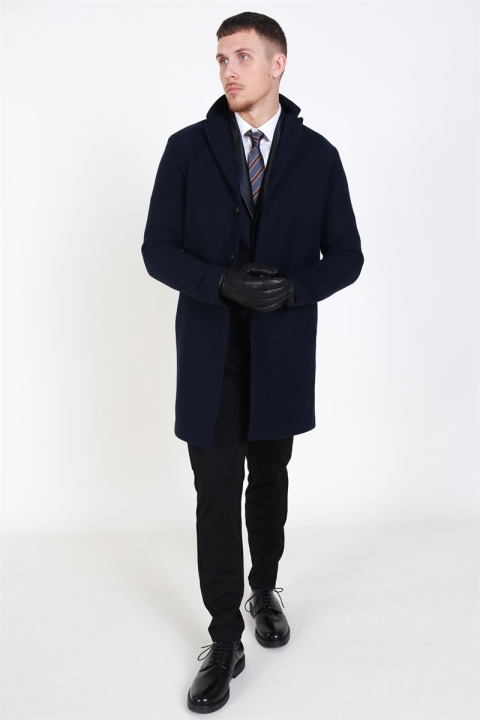 Selected Brove Wollen Jas Dark Sapphire