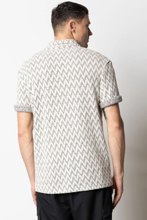 Fat Moose Heat Jacuard Shirt S/S Ecru/Black