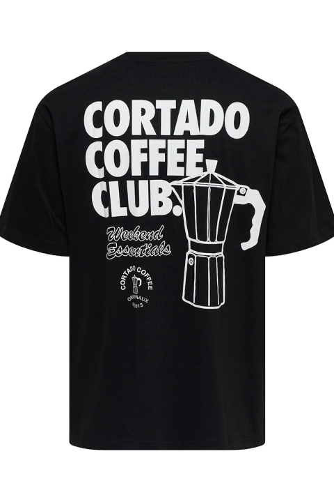 ONLY & SONS Nathan Backprint Relaxed Fit Tee Black Coffee