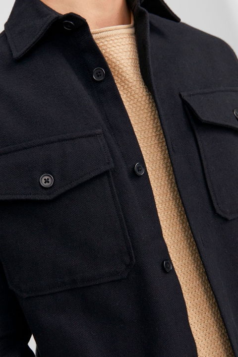 Jack & Jones Roy Solid Overshirt Black Beauty