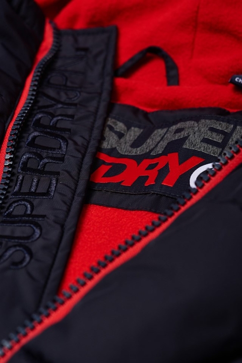 Superdry Sports Puffer Jas Navy/Bright Red