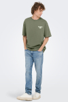 ONLY & SONS Nathan Backprint Relaxed Fit Tee Agave Green Slow
