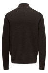 ONLY & SONS Phil Cotton Half Zip Knit Demitasse