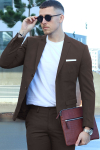 Jack & Jones Premium Franco Slim Fit Suit Black Coffee
