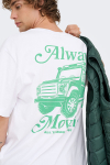 ONLY & SONS Nathan Backprint Relaxed Fit Tee Bright White Always Moving