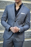Jack & Jones Premium Franco Slim Fit Suit Light Grey Melange