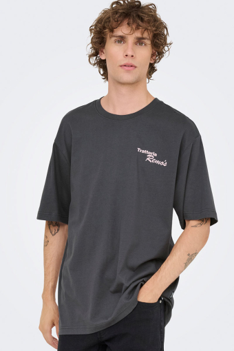 Nathan Backprint Relaxed Fit Tee Grey Pinstripe Remos