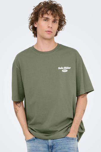 Nathan Backprint Relaxed Fit Tee Agave Green Slow